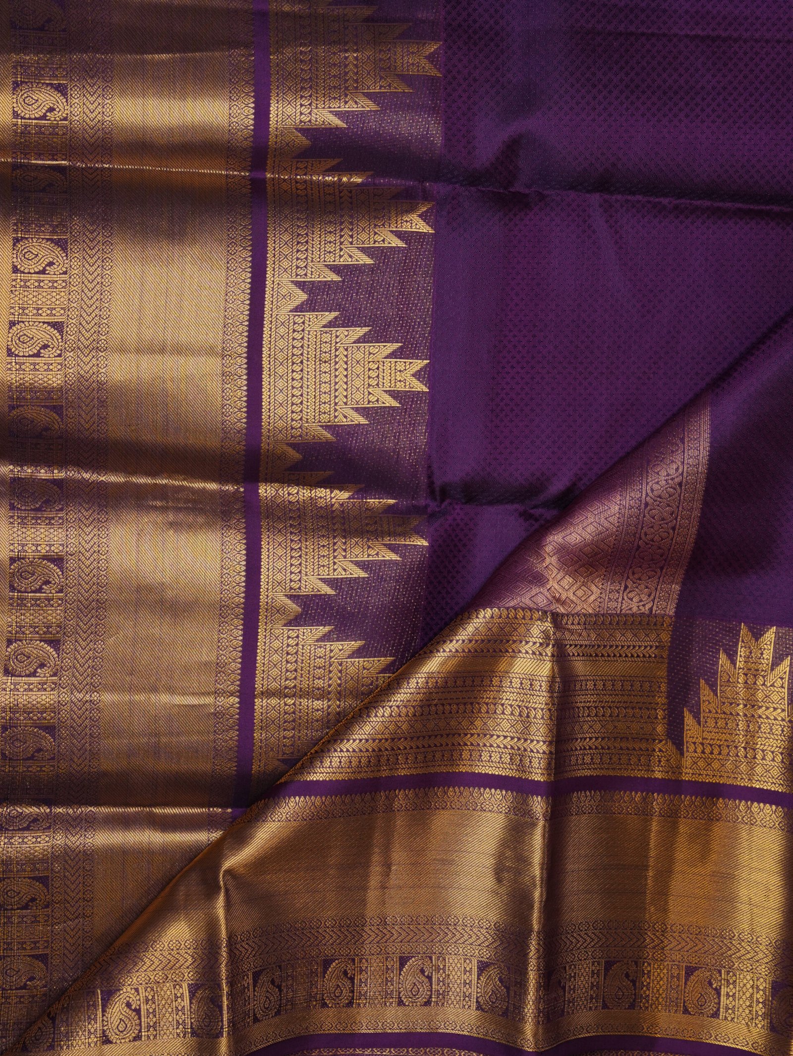 Royal Purple Pure Kanchipuram Saree - Image 3