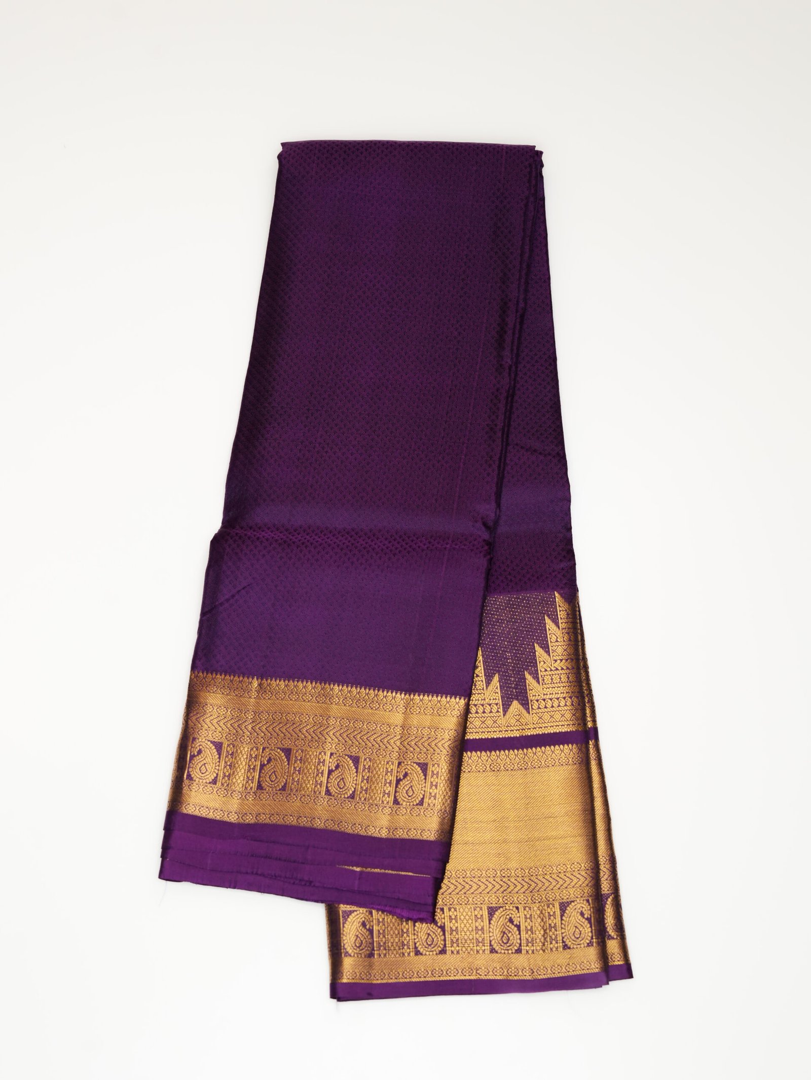 Royal Purple Pure Kanchipuram Saree - Image 2