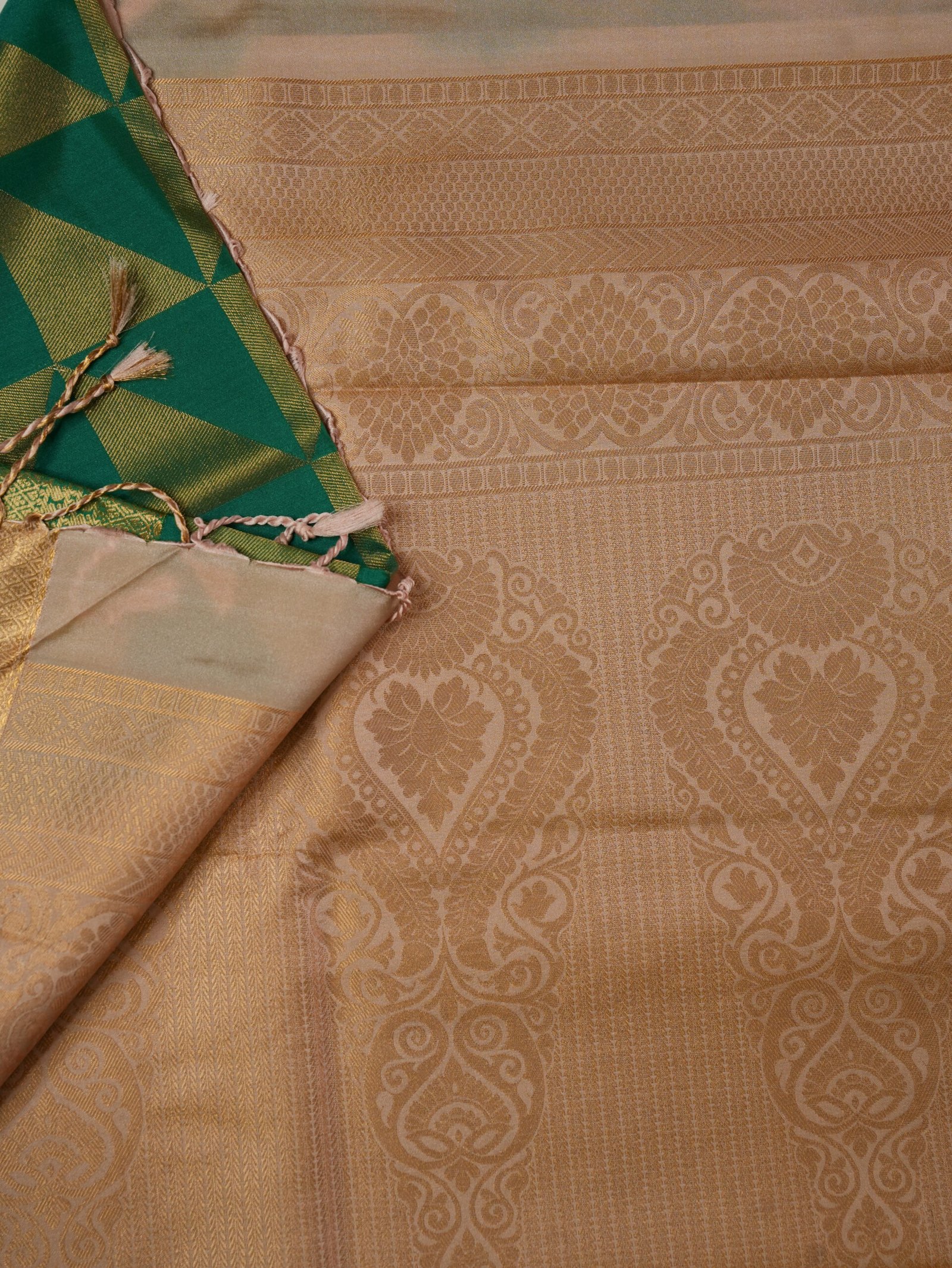 Teal Green Silk Saree - Image 3
