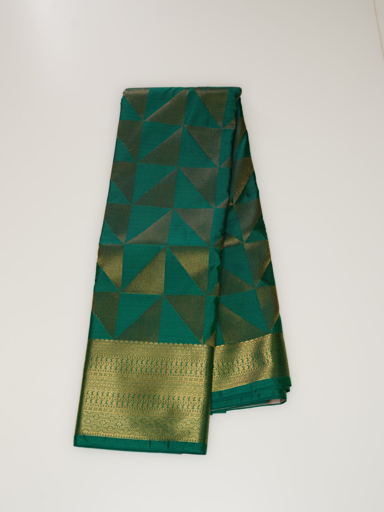 Teal Green Silk Saree - Image 2
