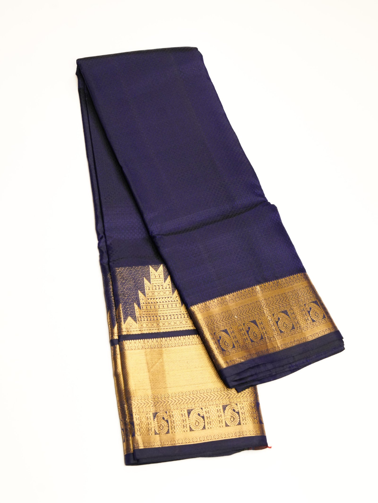 Navy Blue Soft Silk Saree - Image 3