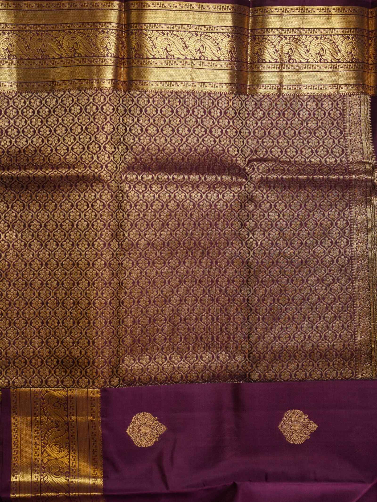 Elegant Purple Pure Kanchipuram Saree - Image 3