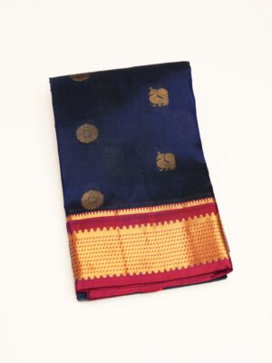 Midnight Blue Kanchipuram Soft Silk Saree
