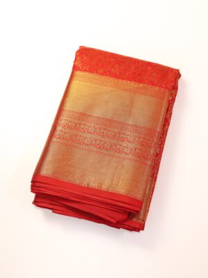 Red Semi Silk Brocade Saree