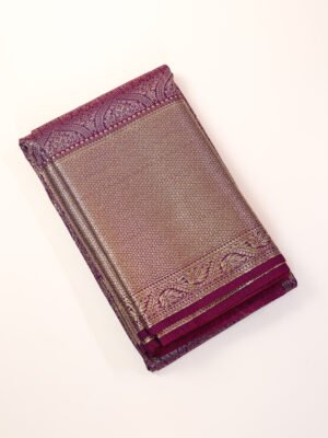 Magenta Semi Silk Brocade Saree