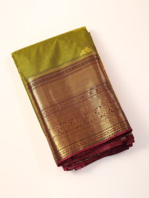 Olive Green Semi Soft Silk Saree