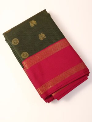 Dark Green Traditional Semi Silk Saree