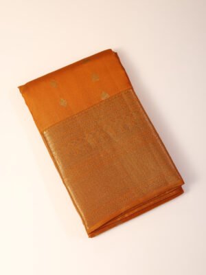 Mustard Orange Pure Kanjipuram Saree