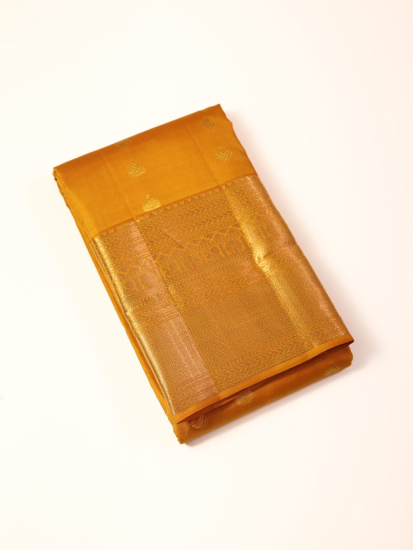 Golden Yellow Pure Kanjipuram Saree