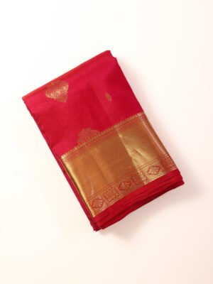 Cherry Red Pure Kanchipuram Saree