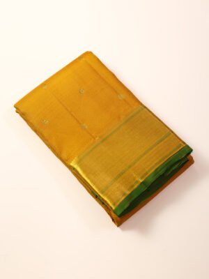 Golden Yellow Pure Kanchipuram Saree