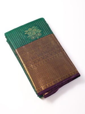 Emerald Green Silk Line Saree