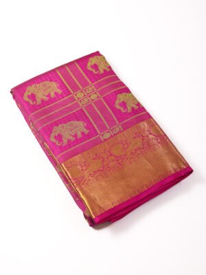Rani Pink Pure Soft Silk Saree