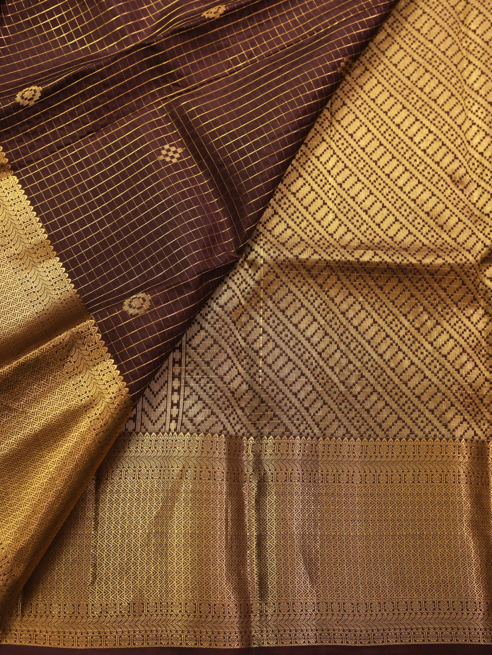 Deep Maroon Pure Kanchipuram Saree - Image 2