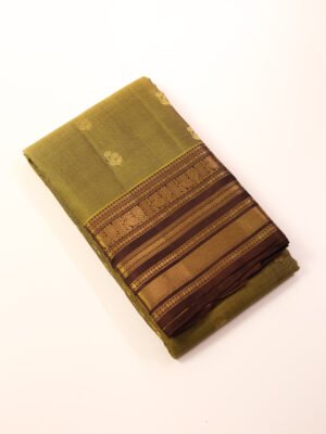 Olive Green Pure Kanchipuram Silk Saree