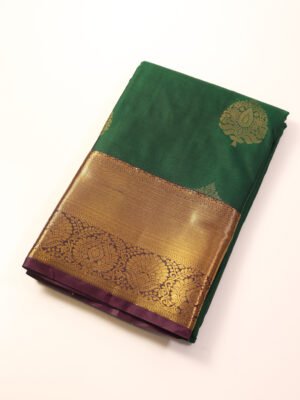 Emerald Green Semi Silk Saree