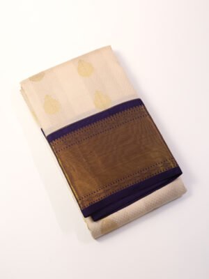 Ivory White Pure Kanchipuram Saree