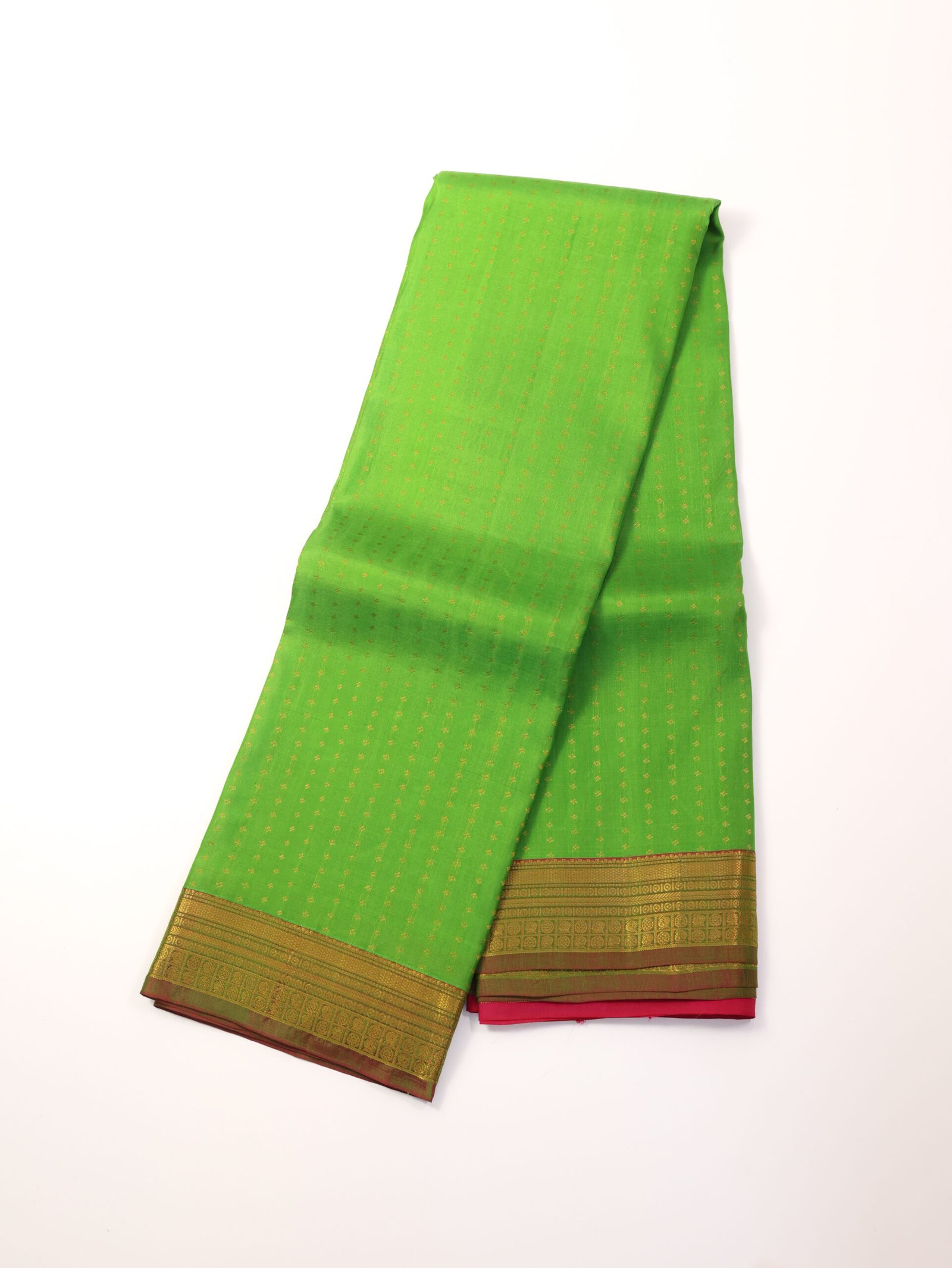 Parrot Green Pure Kanchipuram Saree - Image 3