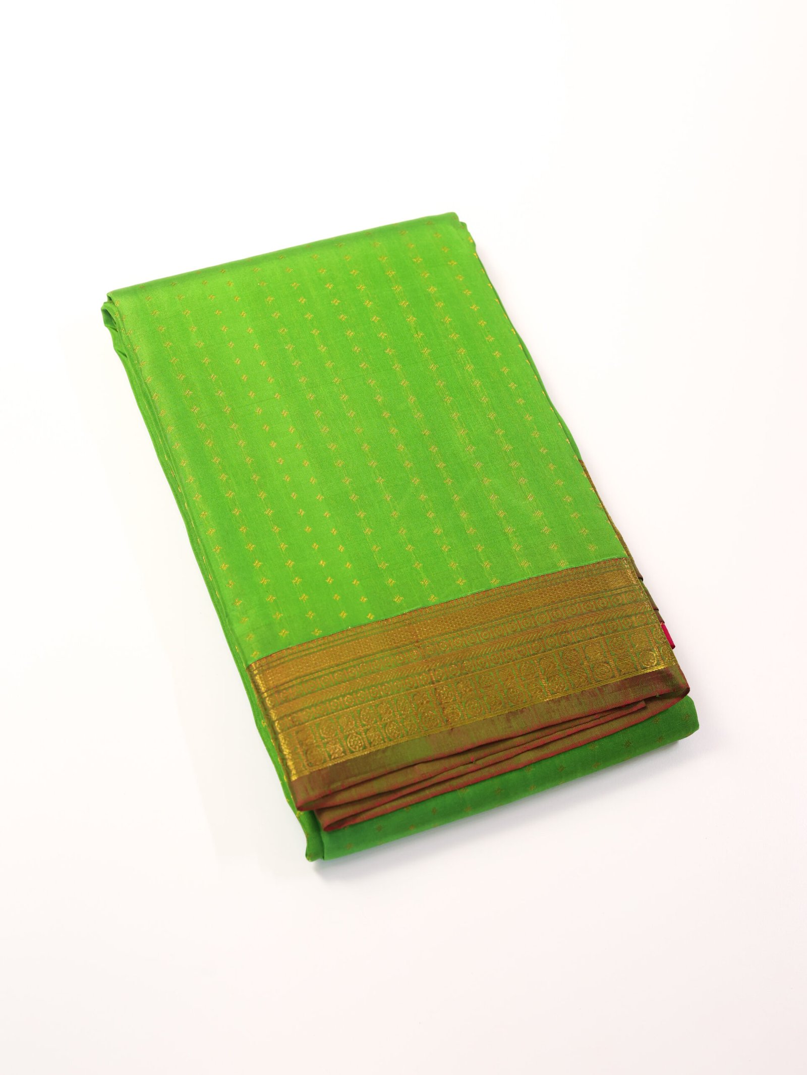 Parrot Green Pure Kanchipuram Saree