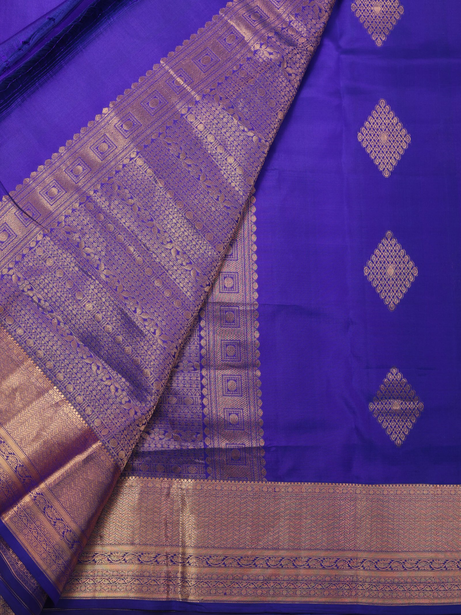 Royal Blue Pure Kanchipuram Saree - Image 2