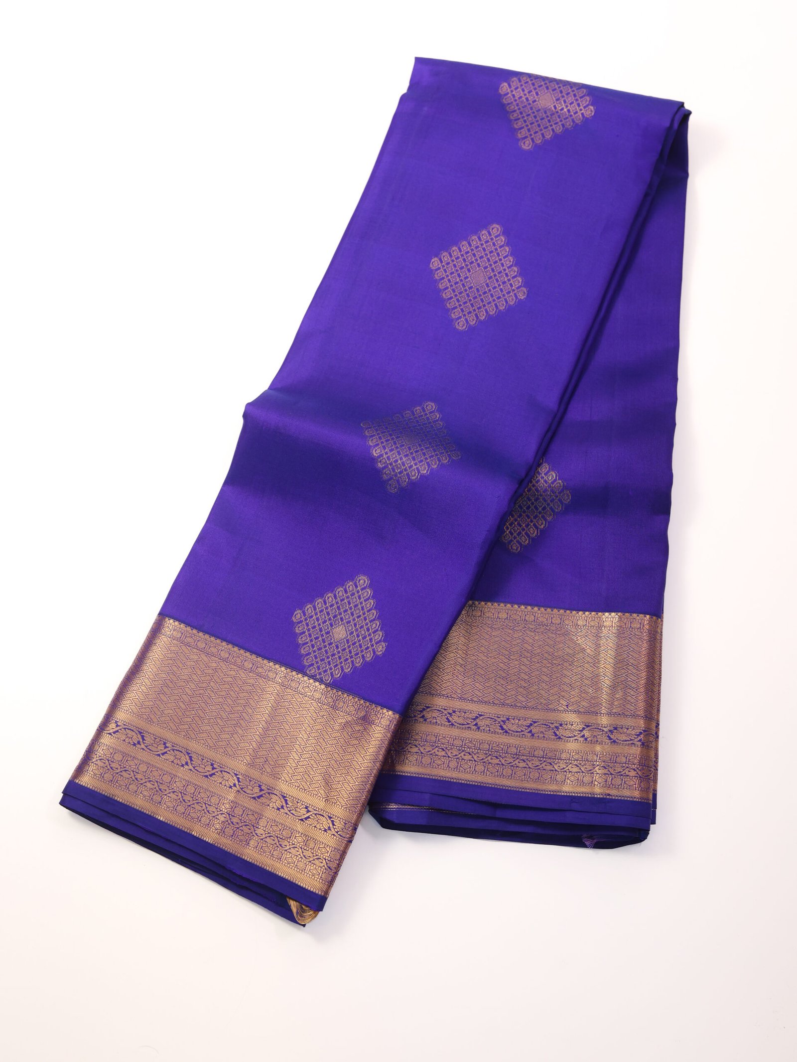 Royal Blue Pure Kanchipuram Saree - Image 3