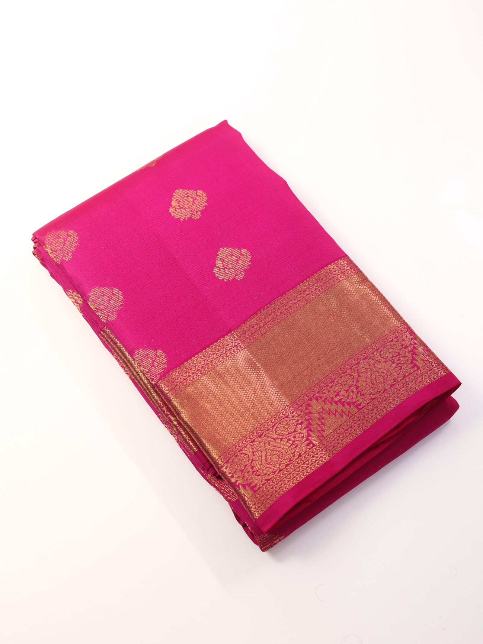 Hot Pink Pure Kanchipuram Silk Saree