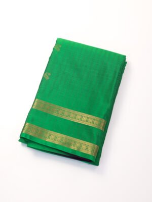 Leaf Green Semi Silk Saree