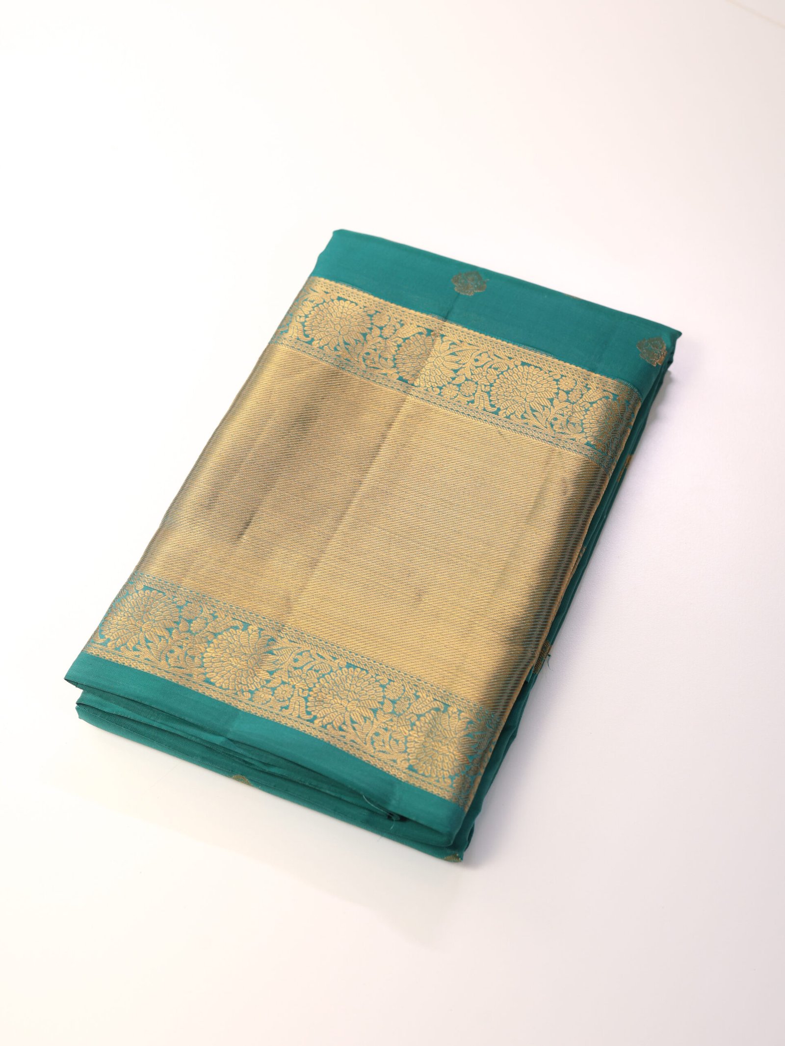 Aqua Teal Pure Kanchipuram Saree