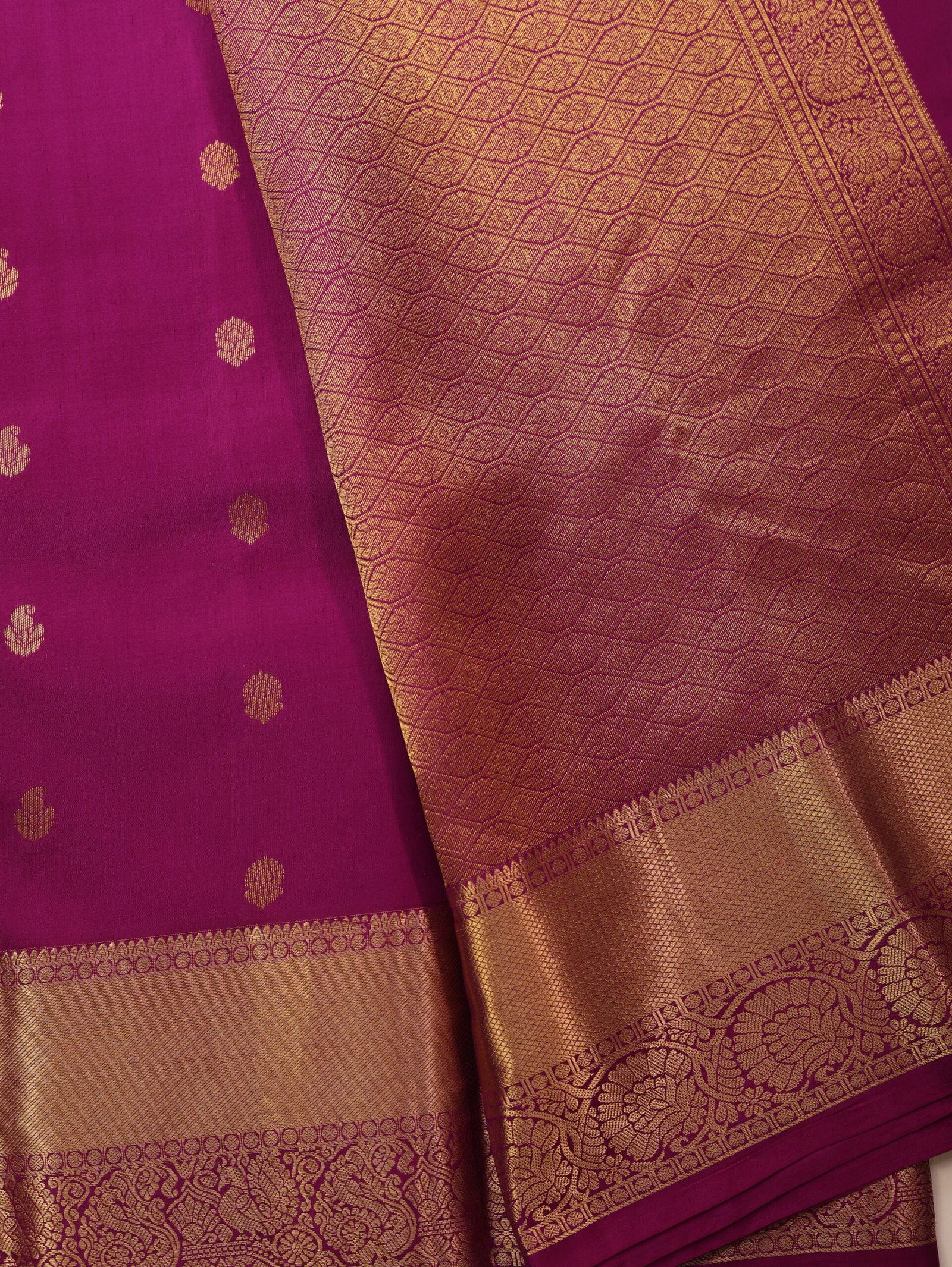 Magenta Purple Pure Kanchipuram Saree - Image 2