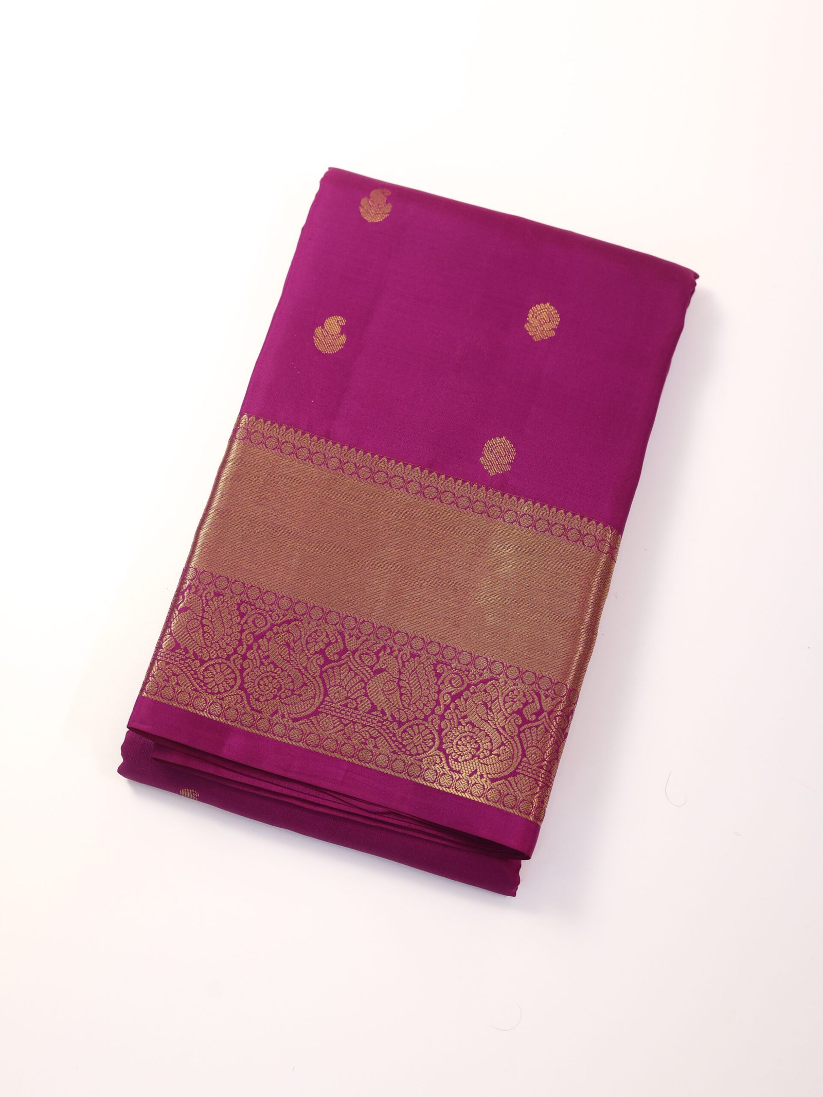 Magenta Purple Pure Kanchipuram Saree