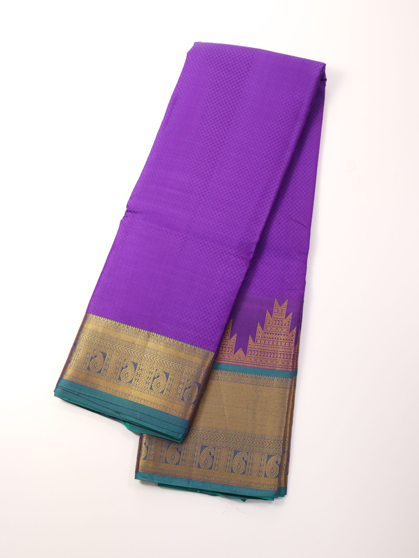 Lavender Purple Pure Kanchipuram Saree - Image 3