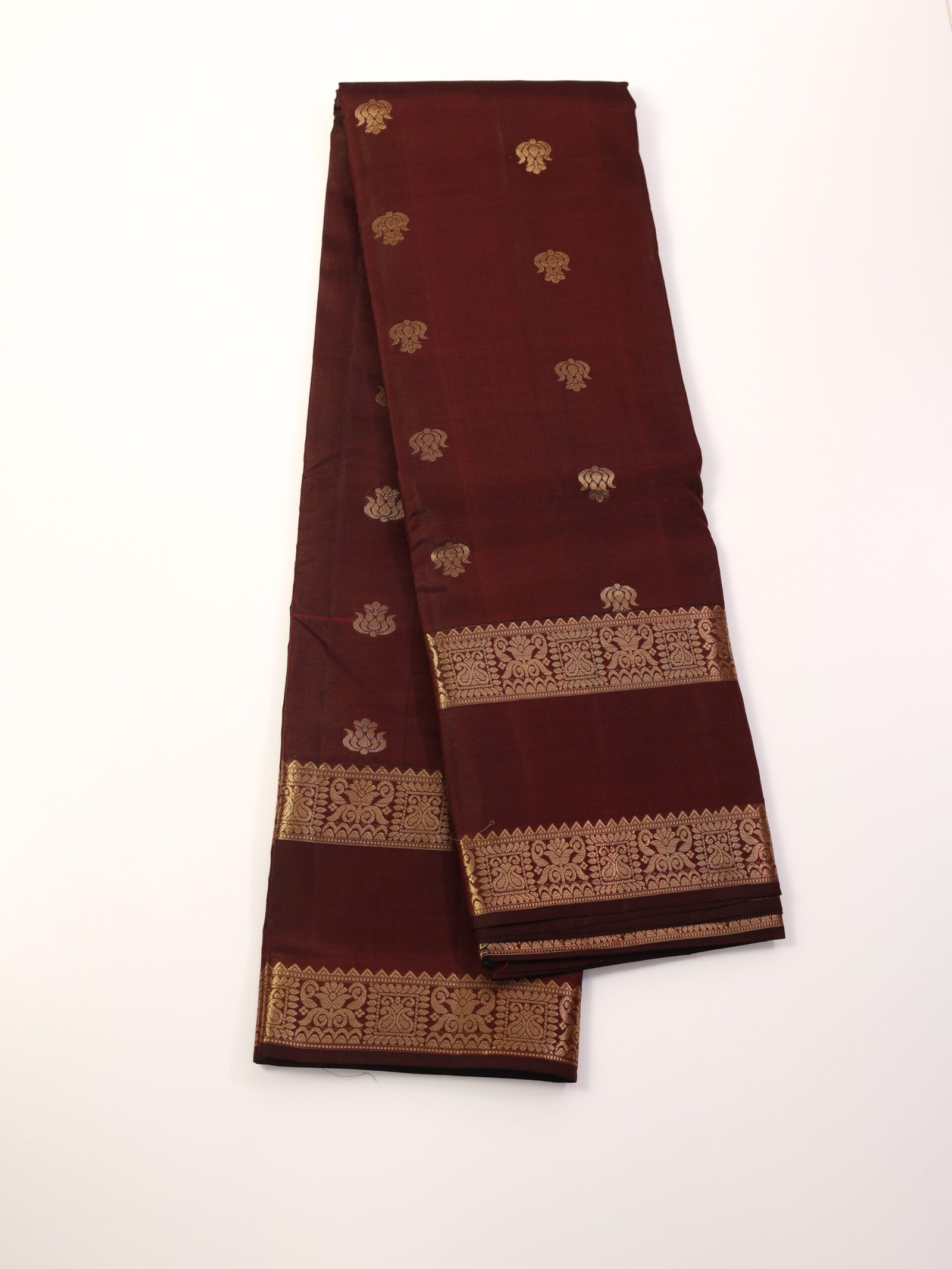 Coffee Brown Pure Kanchipuram Saree - Image 3