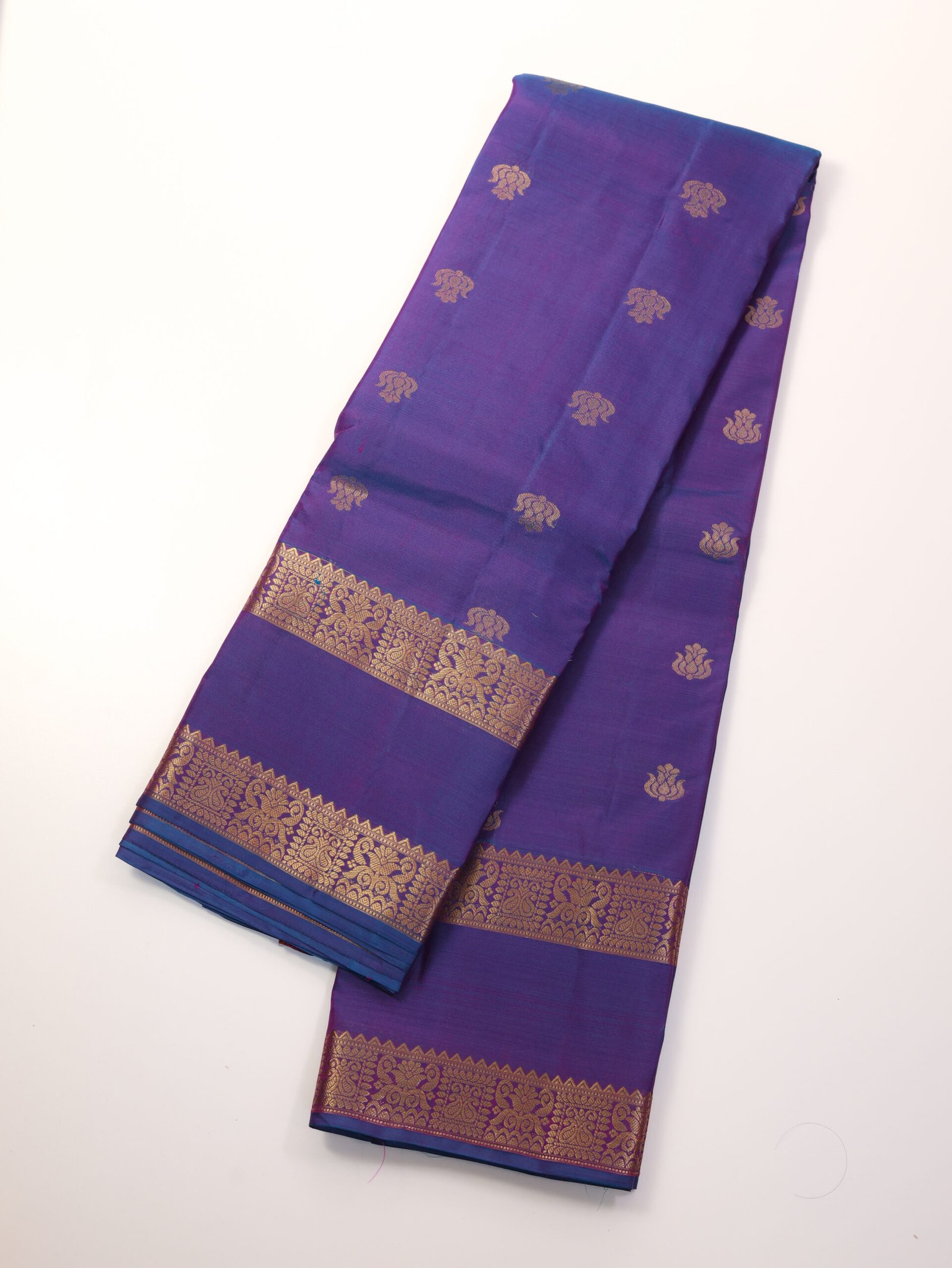 Royal Blue Pure Kanchipuram Saree - Image 3