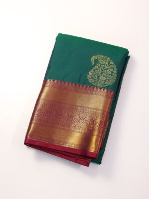 Emerald Green Semi Silk Saree