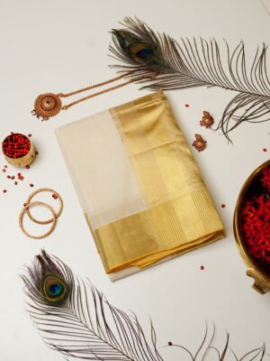 Classic Golden Kasavu Pure Handloom Set Saree