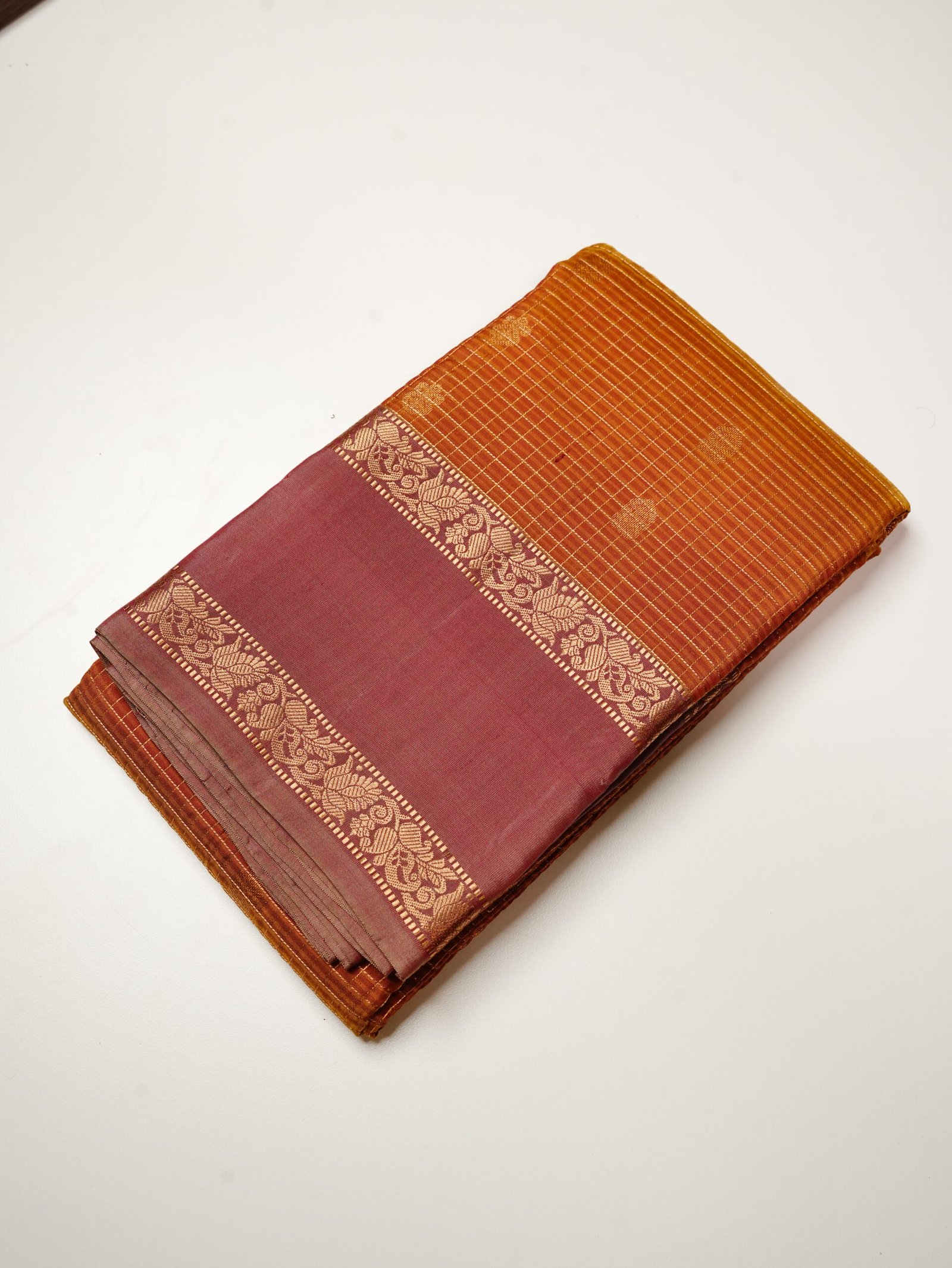 Rust Orange Pure Kanchipuram Silk Saree