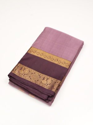 Dusty Mauve Pure Kanchipuram Saree