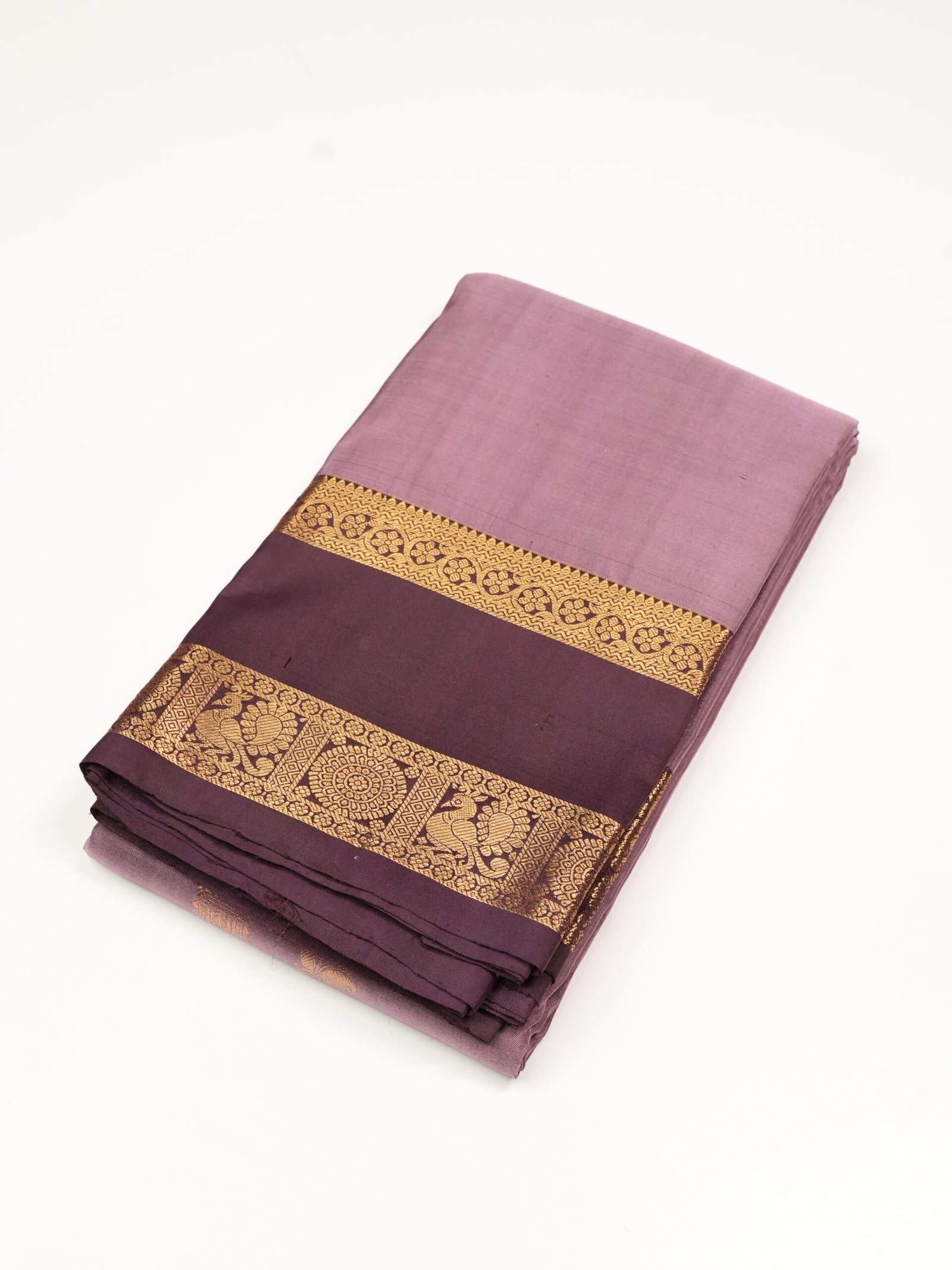 Dusty Mauve Pure Kanchipuram Saree