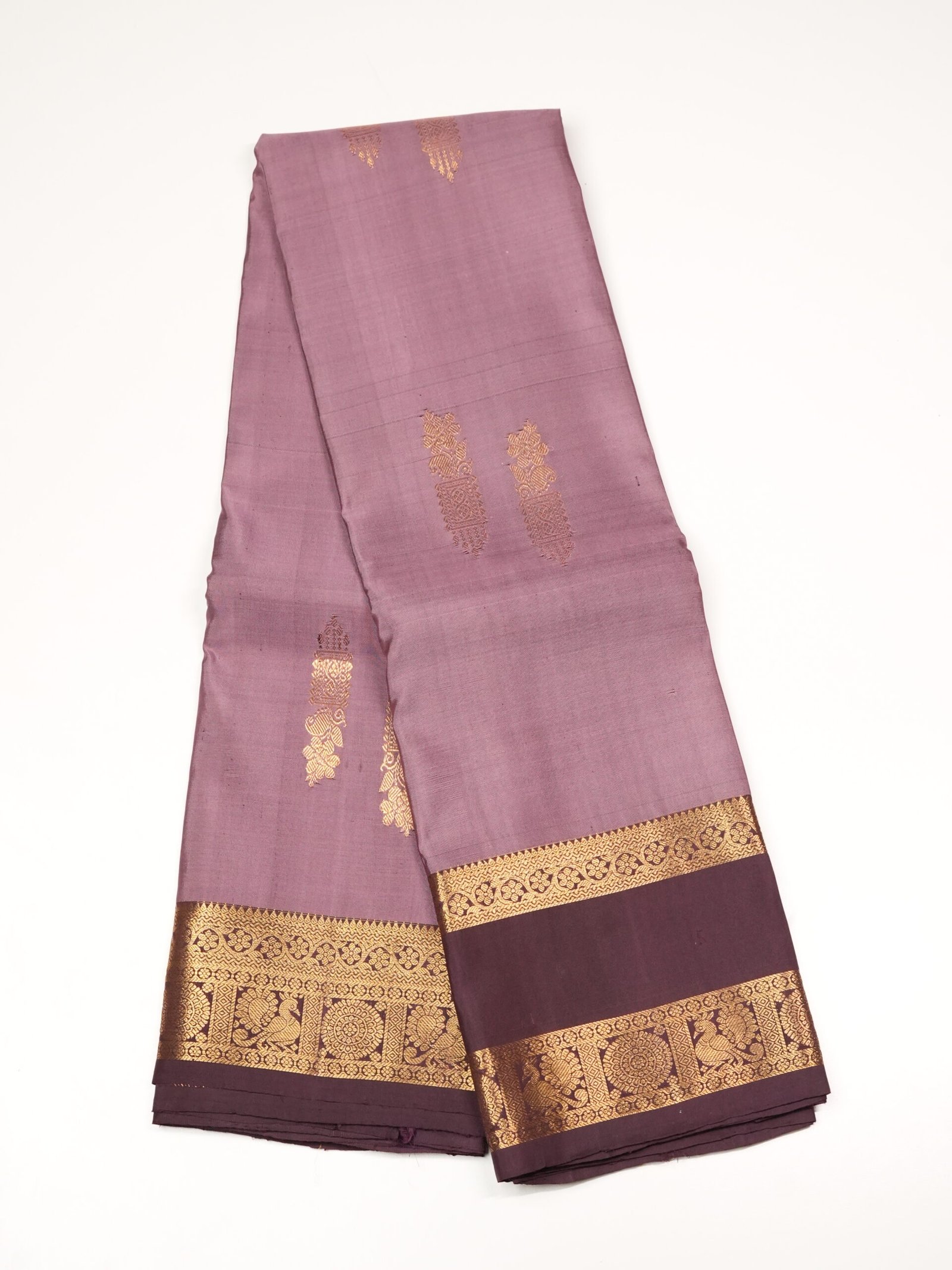 Dusty Mauve Pure Kanchipuram Saree - Image 2
