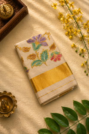 Multicolor Power Loom Set Saree