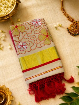 Golden Tissue Power Loom Set Saree