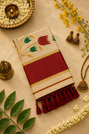 Golden Tissue Power Loom Set Saree