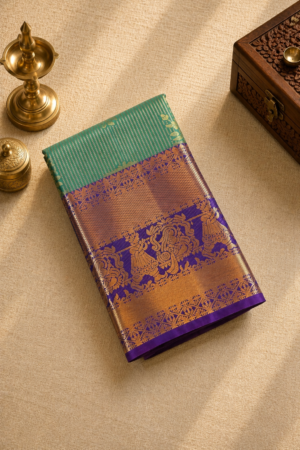 Sea Green Semi Silk Saree
