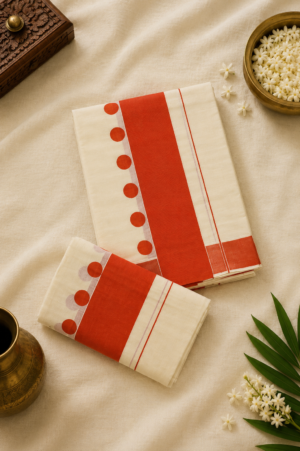 Orange Set mundu