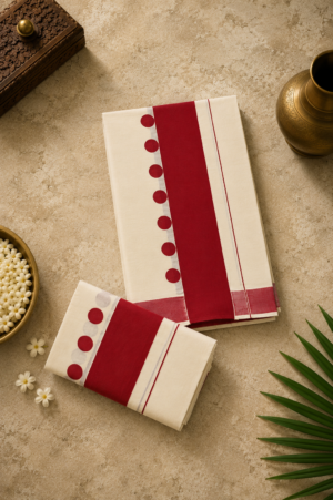Maroon Set Mundu