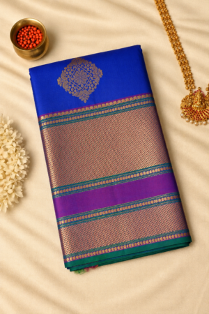 Blue Pure Handloom Kanchipuram Silk Saree