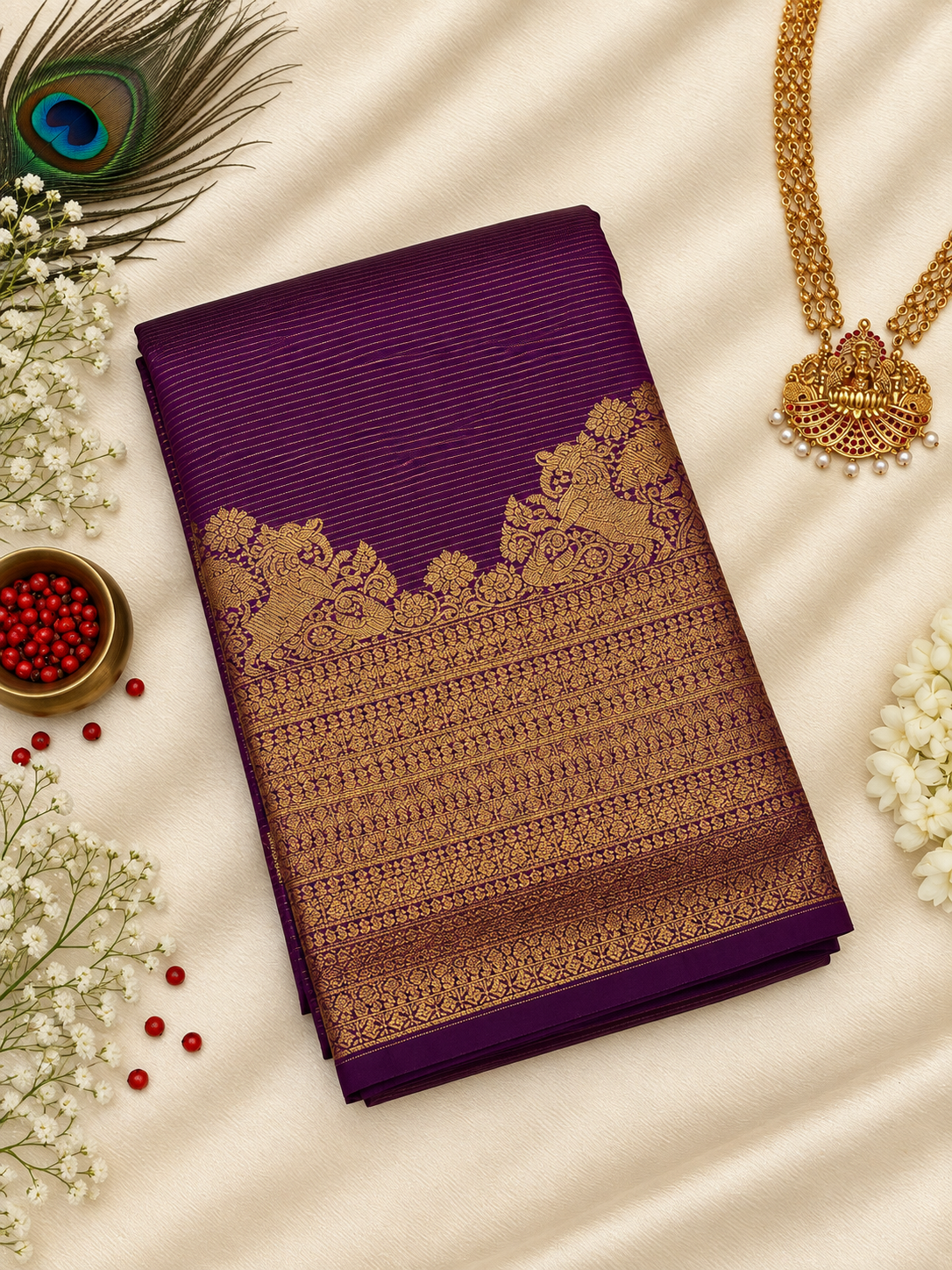 Rich Magenta-Purple Avanthika Pattu