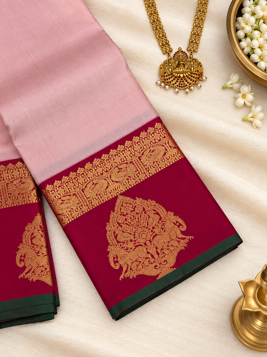 Soft Pink Avanthika Pattu - Image 2