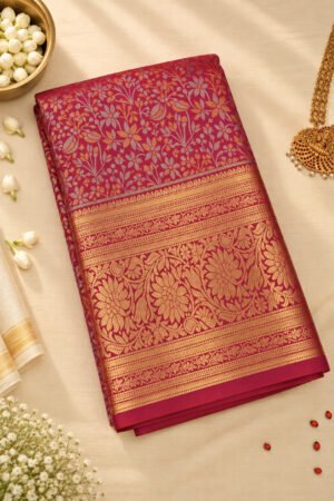 Rani Pink Brocade Silk Saree