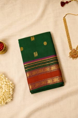 Green Pure Handloom Kanchipuram Silk Saree
